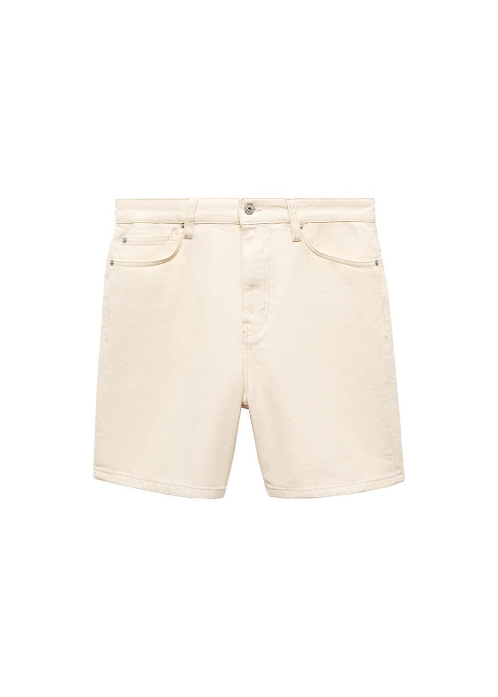 MANGO MAN - Regular fit denim Bermuda shorts ecruMen Product Image