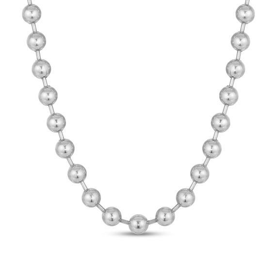 Men's 10.0mm Bead Chain Necklace in Solid Stainless Steel - 24" Product Image