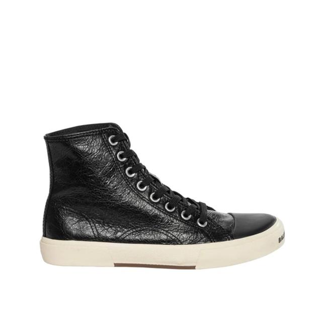 BALENCIAGA Paris Leather Sneakers In Black Product Image