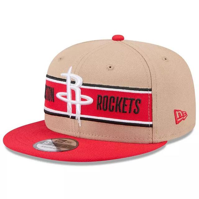 New Era Mens Tan Houston Rockets 2024 Nba Draft 9FIFTY Snapback Hat - Red Product Image