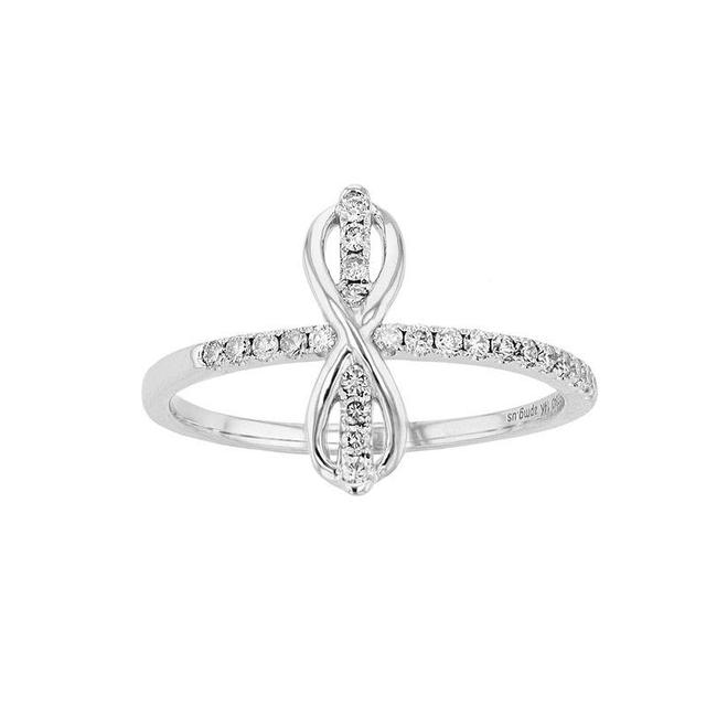 Ava Blue 14k White Gold 1/5 Carat T.W. Diamond Vertical Infinity Ring, Womens Product Image