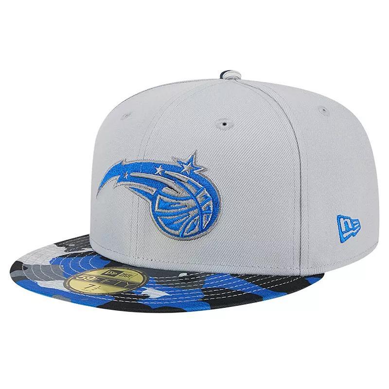 Mens New Era Gray Orlando Magic Active Color Camo Visor 59FIFTY Fitted Hat Product Image