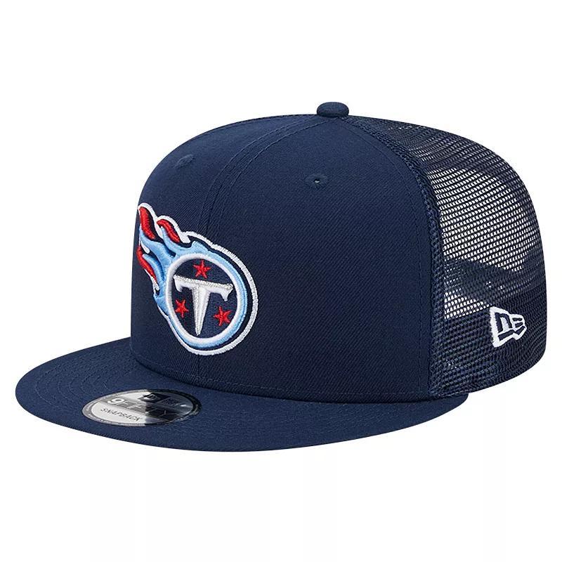 Mens New Era Tennessee Titans Main Trucker 9FIFTY Snapback Hat, Blue Product Image