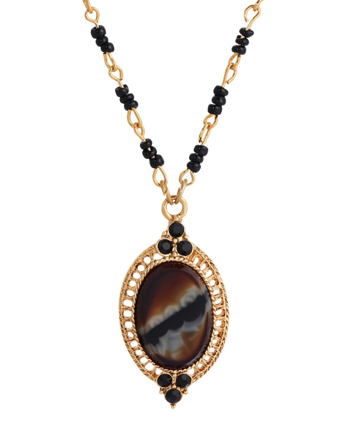 1928 Gold Tone Simulated Tiger Eye Necklace, Womens, Brown Product Image