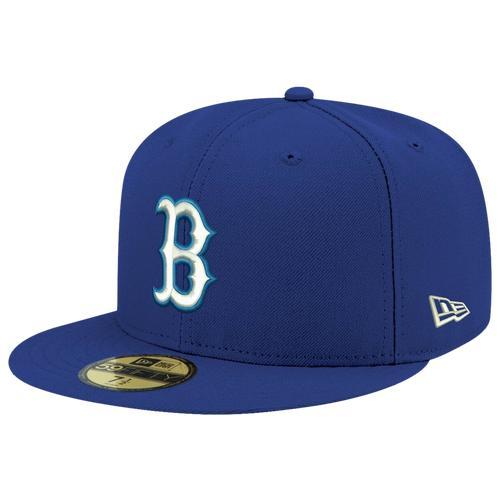 New Era Mens Boston Red Sox New Era Red Sox Logo White 59Fifty Fitted Cap - Mens Royal/Royal Product Image