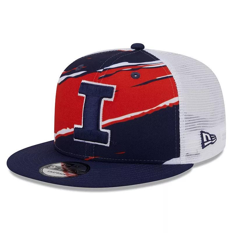 Mens New Era Navy Illinois Fighting Illini Tear Trucker 9FIFTY Snapback Hat Product Image