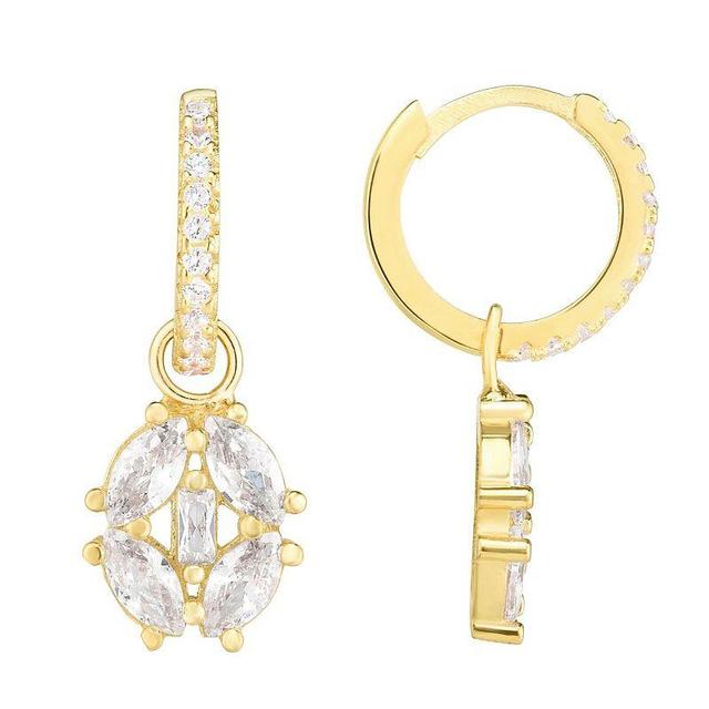 Sunkissed Sterling Cubic Zirconia Hoop Drop Earrings, Womens, Gold Tone Product Image