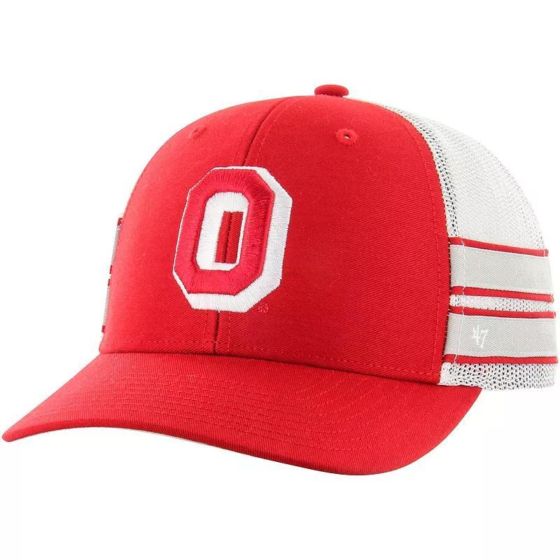 Mens 47 Scarlet Ohio State Buckeyes Straight Eight Adjustable Trucker Hat Product Image