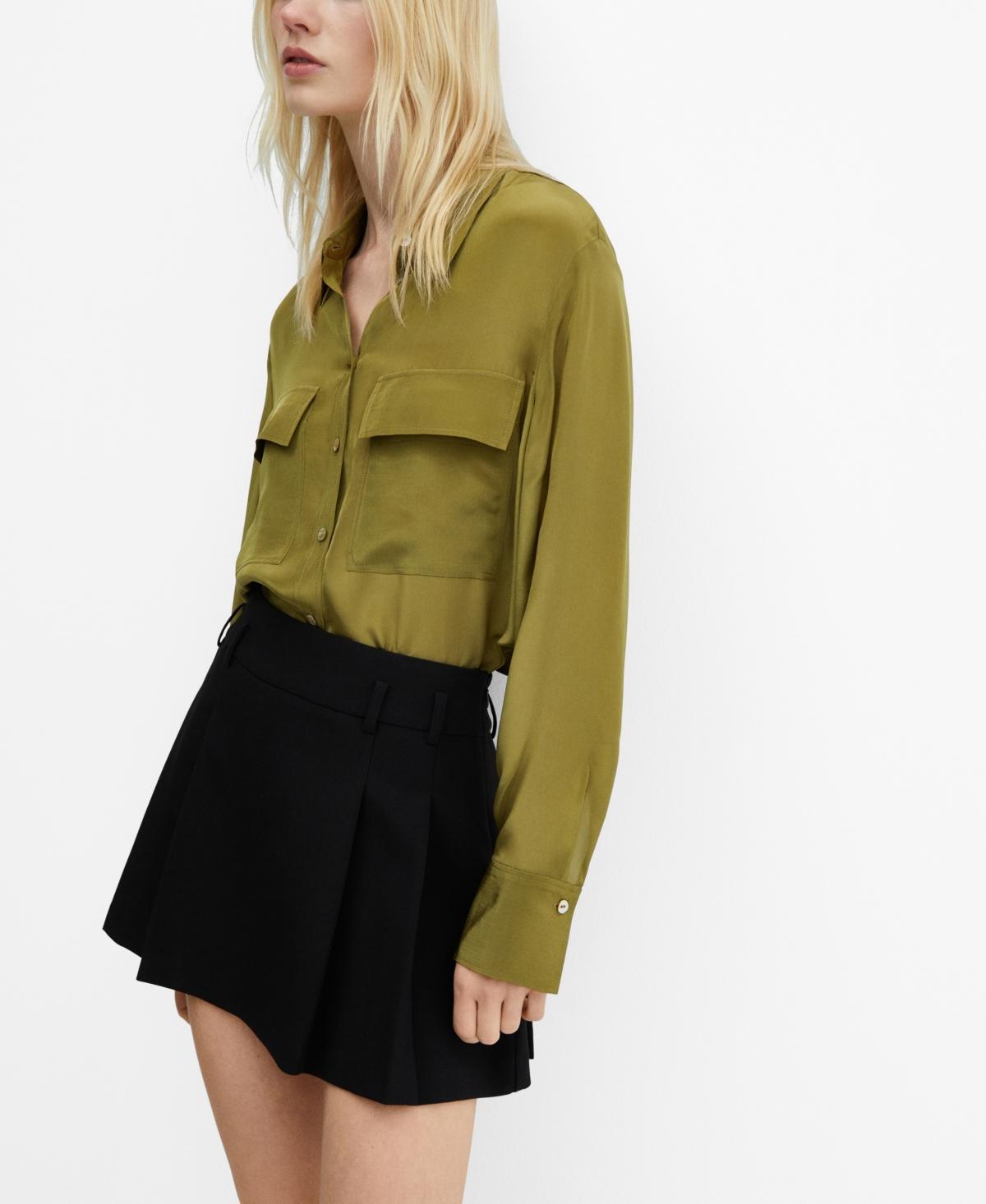 Mango Womens Pockets Flowy Shirt Product Image