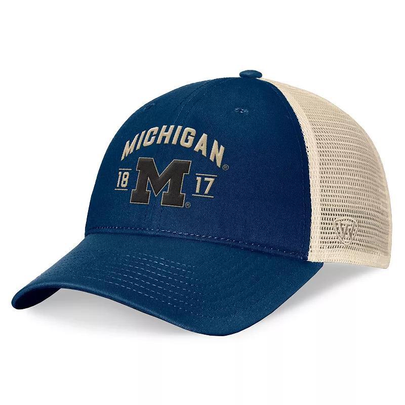 Mens Top of the World Michigan Wolverines Heritage Waylon Trucker Adjustable Hat, Blue Product Image