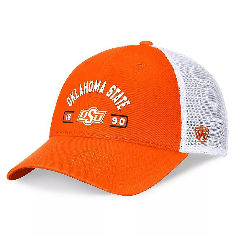 Mens Top of the World /White Oklahoma State Cowboys Free Kick Trucker Adjustable Hat Product Image