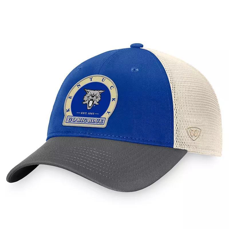 Mens Top of the World Royal Kentucky Wildcats Refined Trucker Adjustable Hat Product Image