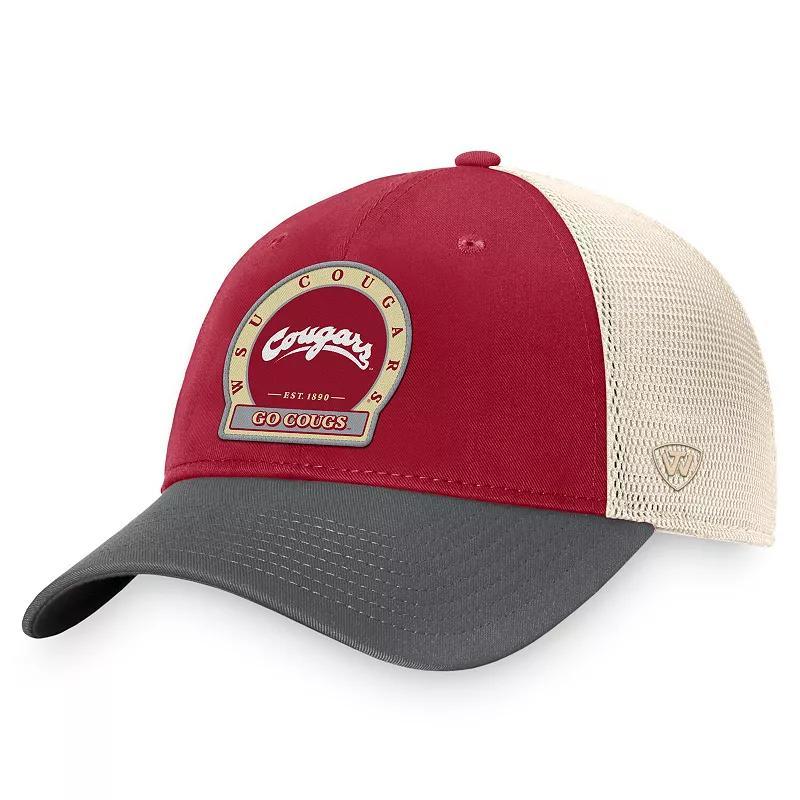 Mens Top of the World Crimson Washington State Cougars Refined Trucker Adjustable Hat Product Image