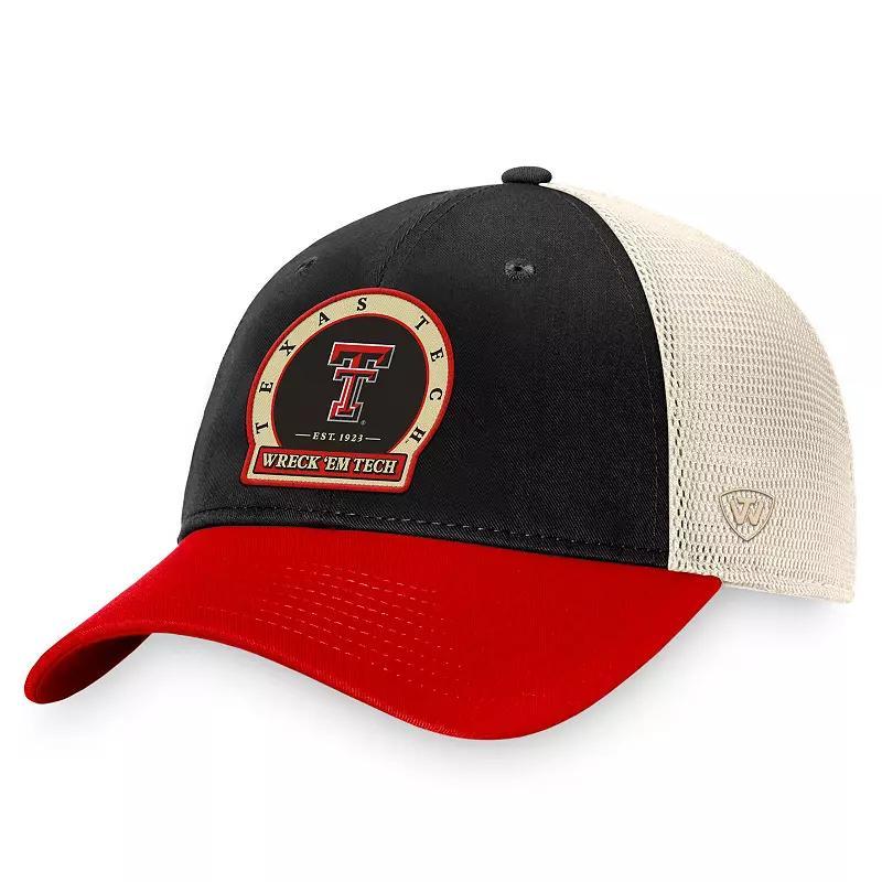 Mens Top of the World Black Texas Tech Red Raiders Refined Trucker Adjustable Hat Product Image