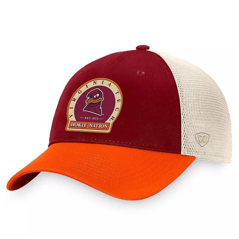 Mens Top of the World Maroon Virginia Tech Hokies Refined Trucker Adjustable Hat Product Image