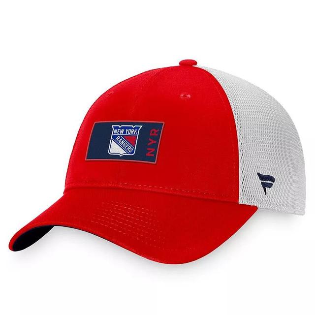 Mens Fanatics Branded Red/White New York Rangers Authentic Pro Rink Trucker Snapback Hat Product Image