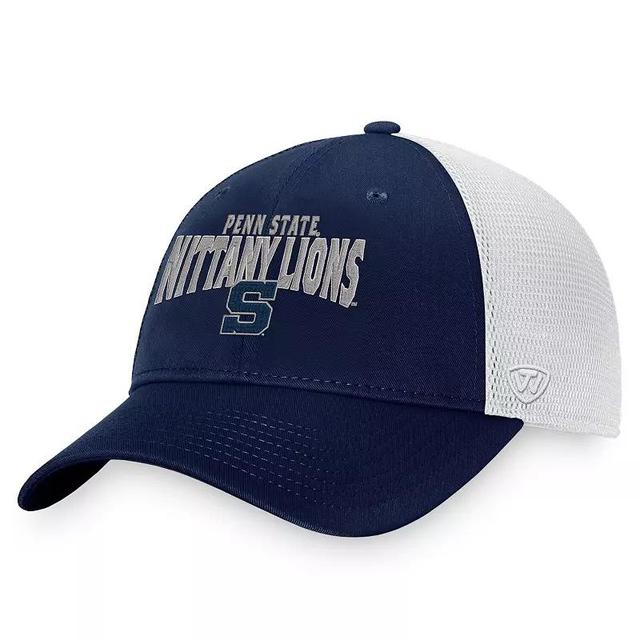 Mens Top of the World /White Penn State Nittany Lions Breakout Trucker Snapback Hat, Blue Product Image