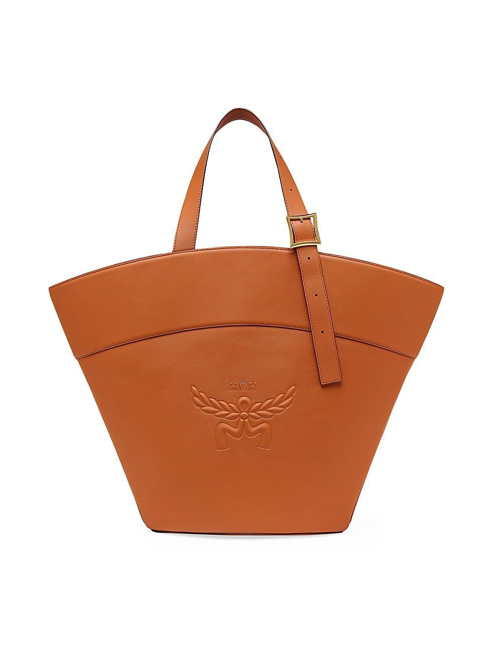 Womens Lauretos Large Leather Shopper Tote Bag Product Image