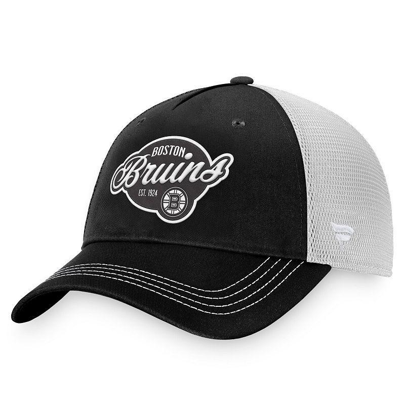 Womens Fanatics Branded /White Boston Bruins Fundamental Trucker Adjustable Hat Product Image