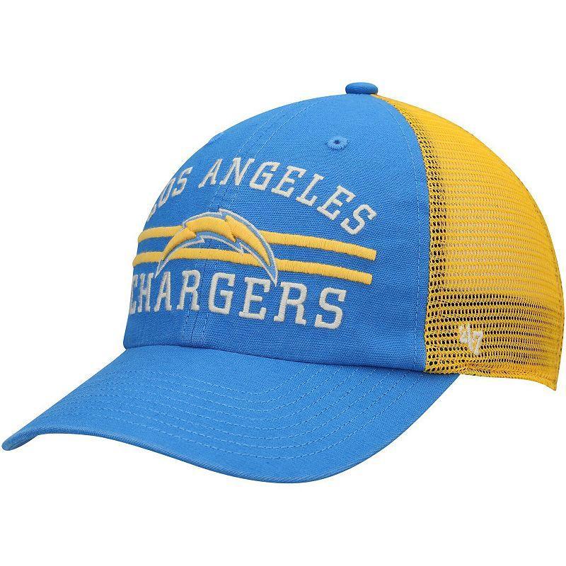 Mens 47 Powder Blue/Gold Los Angeles Chargers Highpoint Trucker Clean Up Snapback Hat, Light Blue Product Image