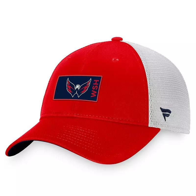 Mens Fanatics Branded /White Washington Capitals Authentic Pro Rink Trucker Snapback Hat Product Image