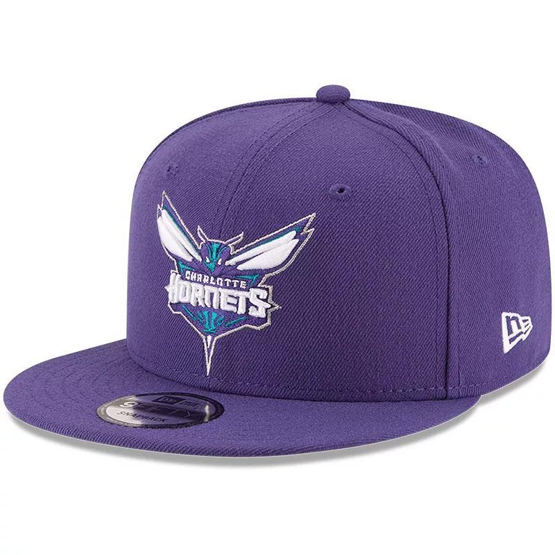 Mens New Era Purple Charlotte Hornets Official Team Color 9FIFTY Snapback Hat Product Image