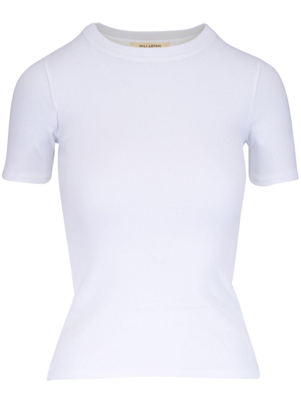 NILI LOTAN Cotton T-shirt In White Product Image