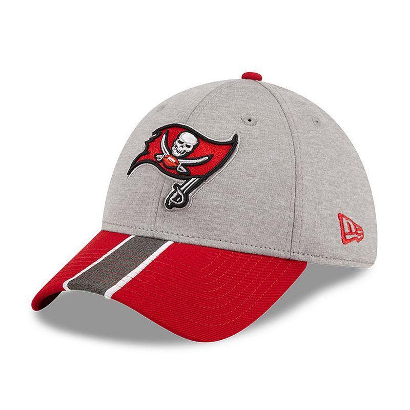 Mens New Era Heather Gray/Red Tampa Bay Buccaneers Striped 39THIRTY Flex Hat Product Image