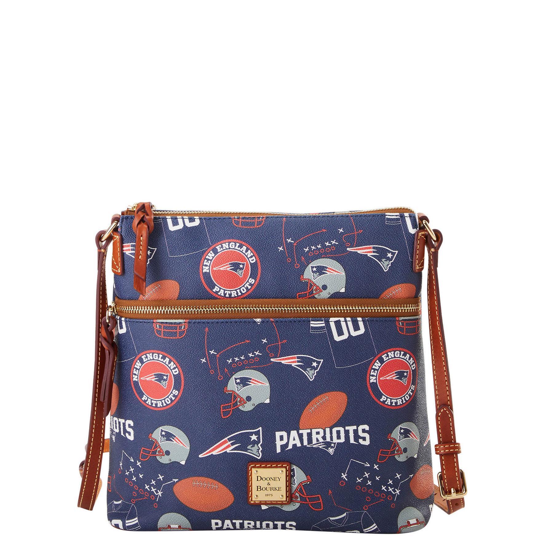 Dooney & Bourke Womens NFL Patriots Crossbody Coated Cotton Shoulder Bag in Navy Product Image