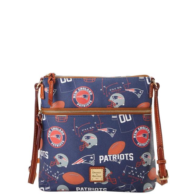 Dooney & Bourke Womens NFL Patriots Crossbody Coated Cotton Shoulder Bag in Navy Product Image