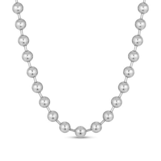 Men's 10.0mm Bead Chain Necklace in Solid Stainless Steel - 22" Product Image