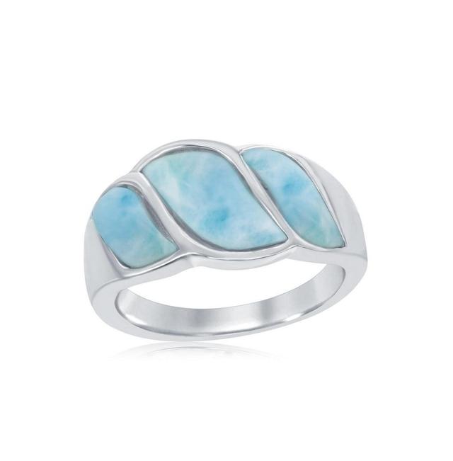 Sterling Silver Larimar Wave Design Ring Product Image