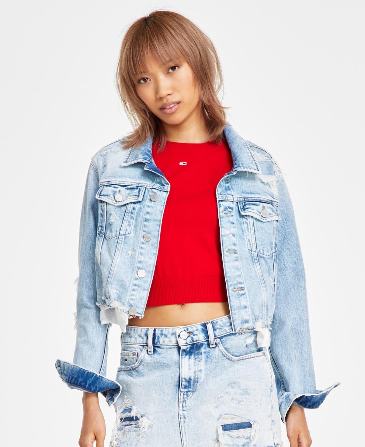 Tommy Jeans Womens Izzie Cut-Off Denim Jacket Product Image