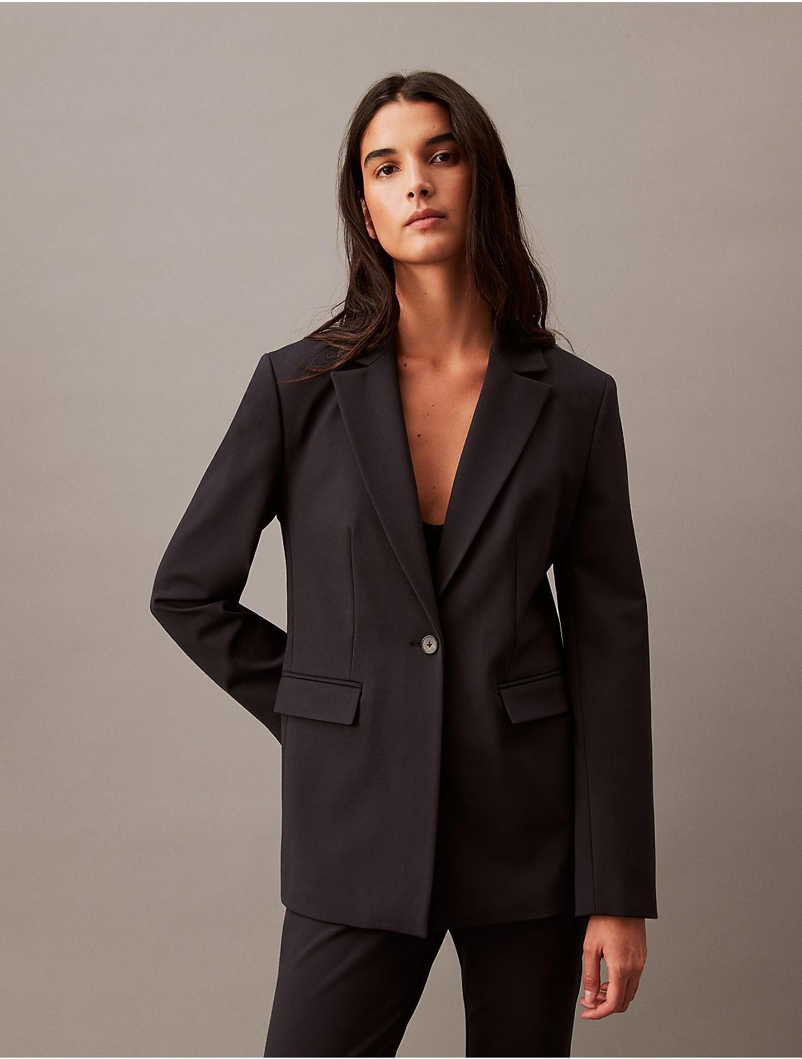 Calvin Klein Womens Ponte Blazer - Black - S Product Image