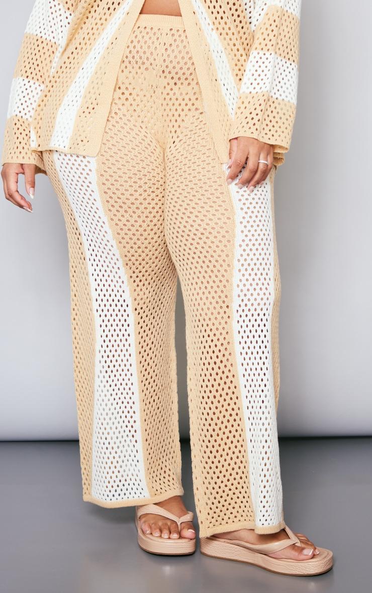 Plus Stone Contrast Stripe Knitted Pants Product Image