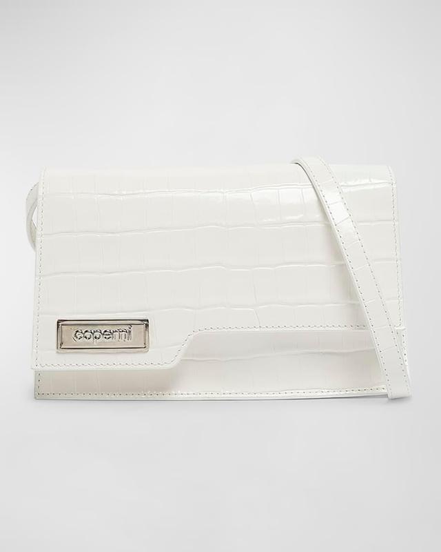 Folder Mini Croc-Embossed Shoulder Bag Product Image