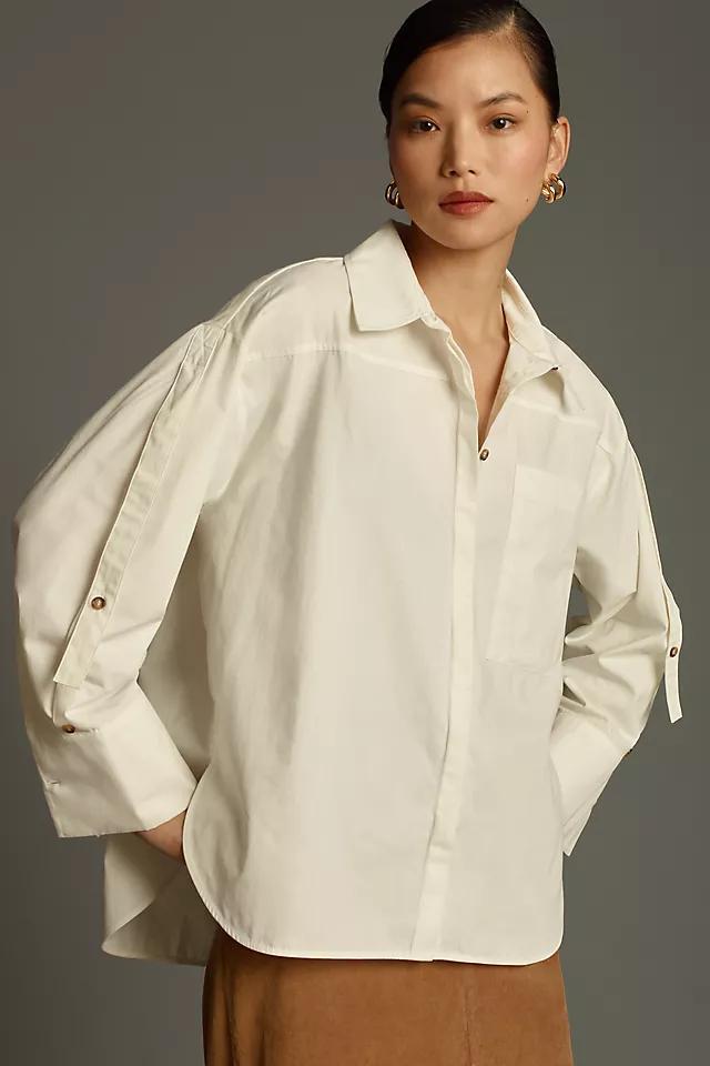 By Anthropologie Oversized Cuffed Buttondown Shirt Product Image