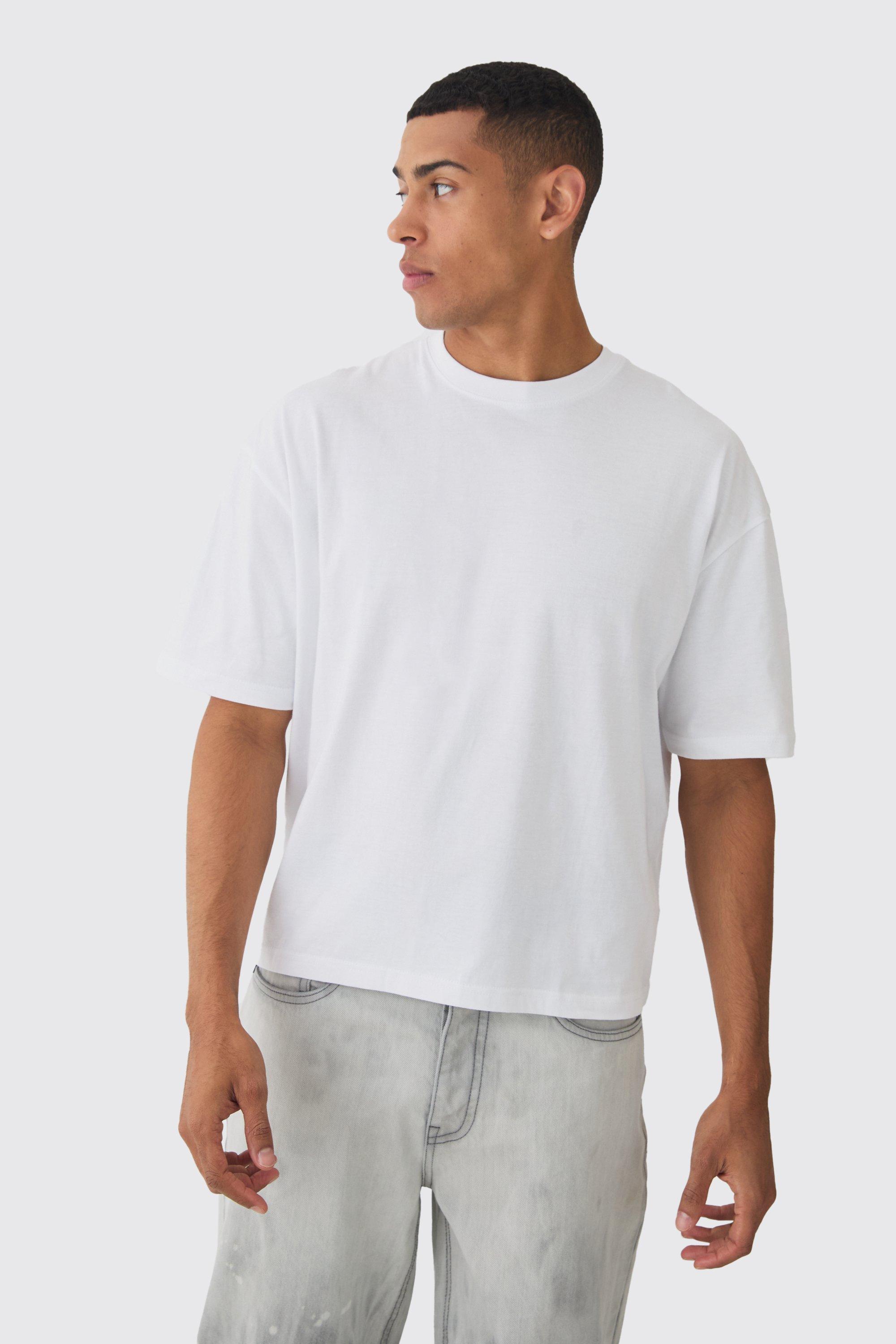 Basic Oversized Boxy Crew Neck T-shirt | boohooMAN USA Product Image