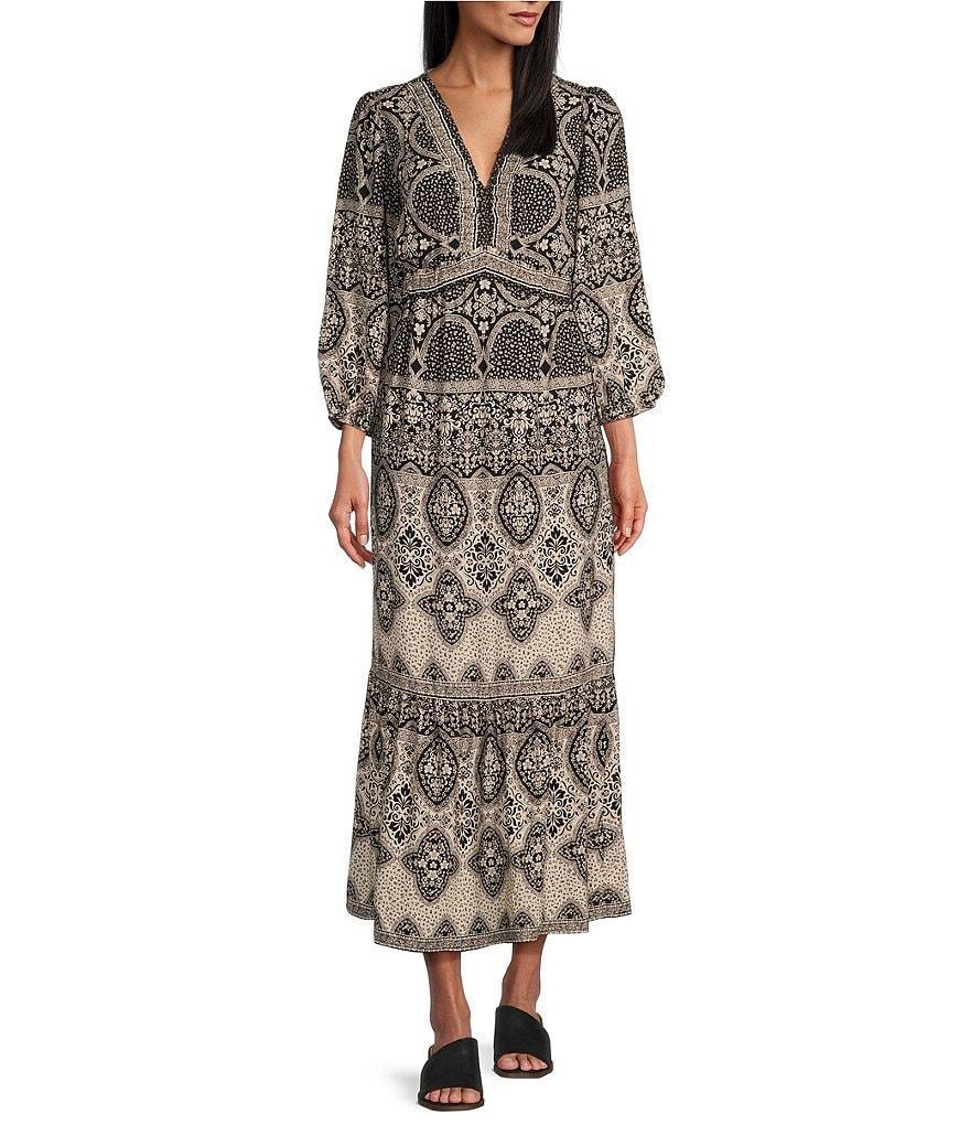 Nurture by Westbound 3/4 Sleeve V-Neck Maxi Dress Product Image