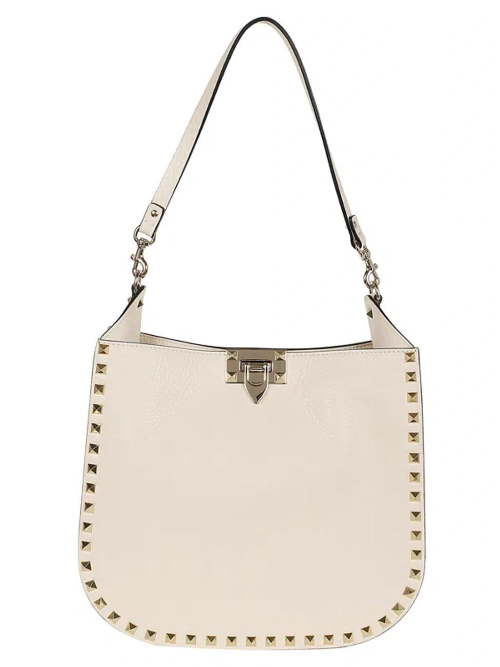 VALENTINO GARAVANI Hobo Bag Rockstud In White Product Image