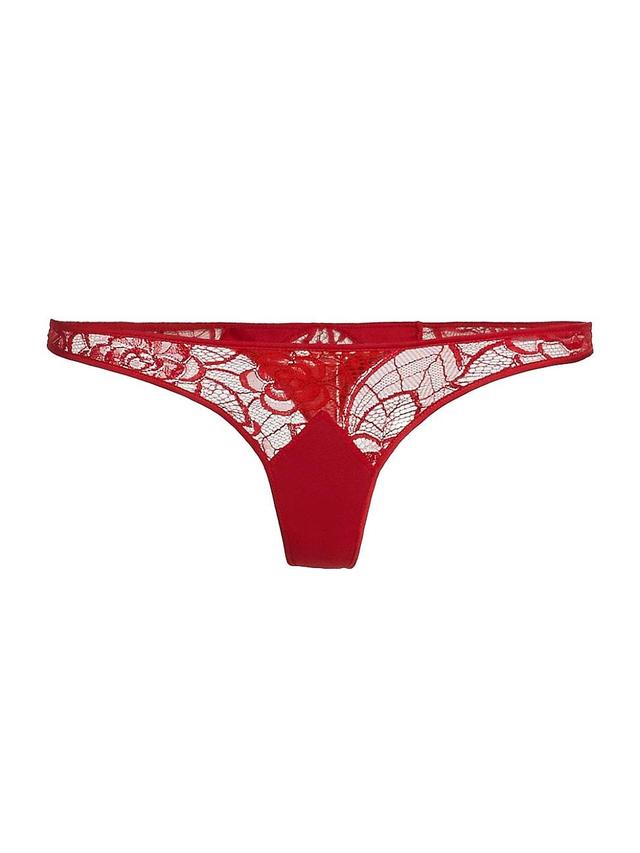 Womens Coquette Lace Thong Product Image