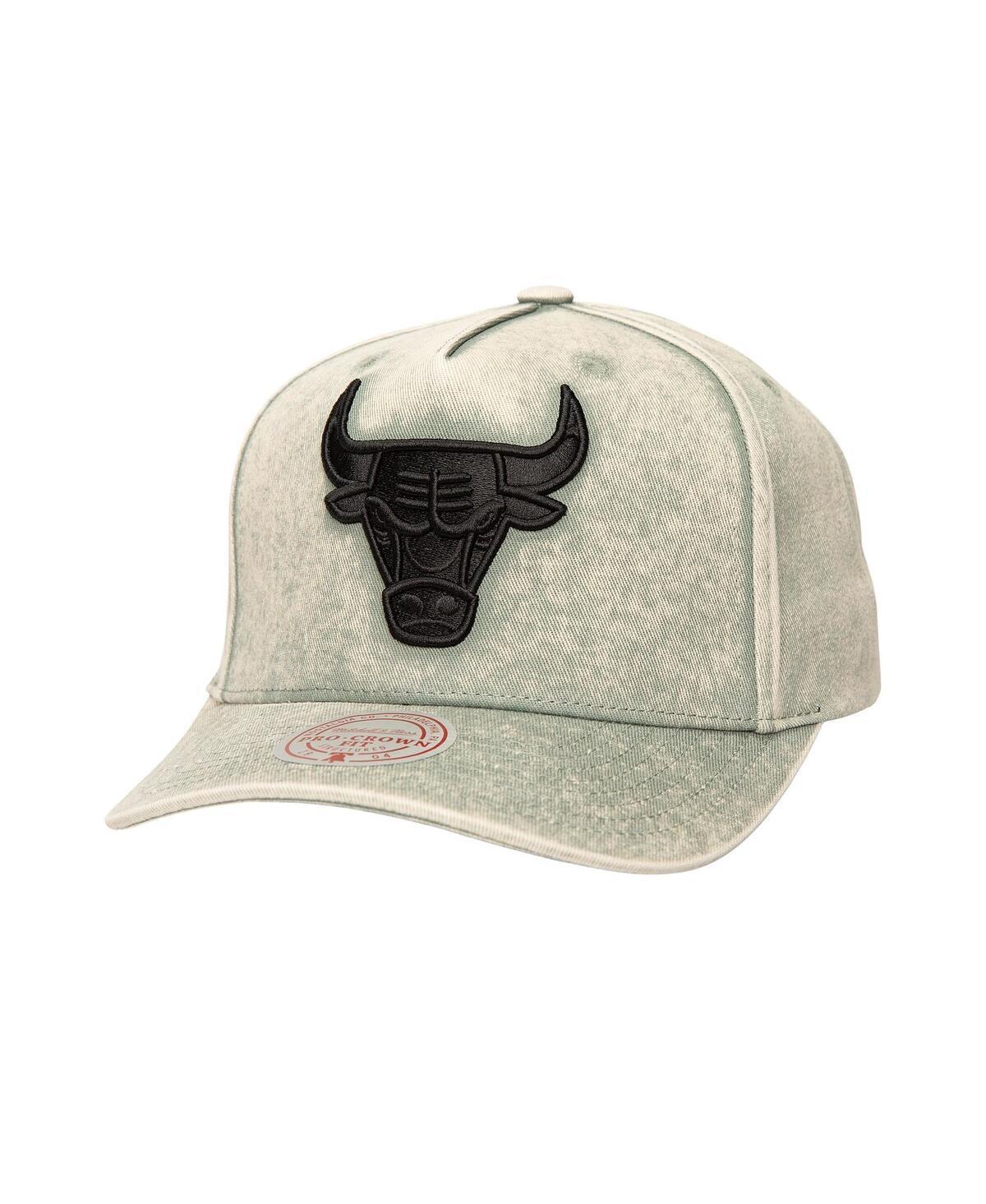 Mitchell & Ness Mens Gray Chicago Bulls Washed Out Tonal Logo Snapback Hat Product Image