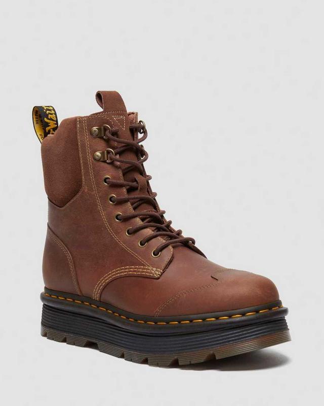 DR MARTENS Zebzag 8 Ties Burnish Waxy Lace Up Boots Product Image