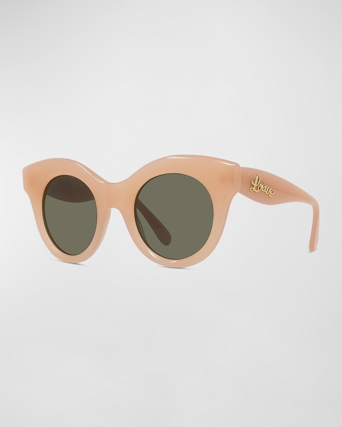 Curved Logo Acetate & Nylon Cat-Eye Sunglasses Product Image