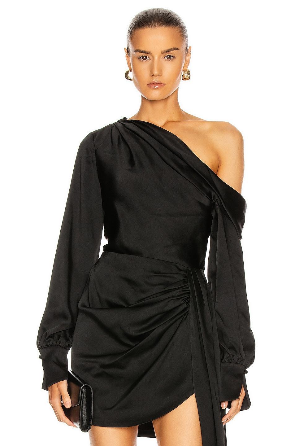 SIMKHAI Alice Satin One Shoulder Top  - Size: XS - Gender: female Product Image