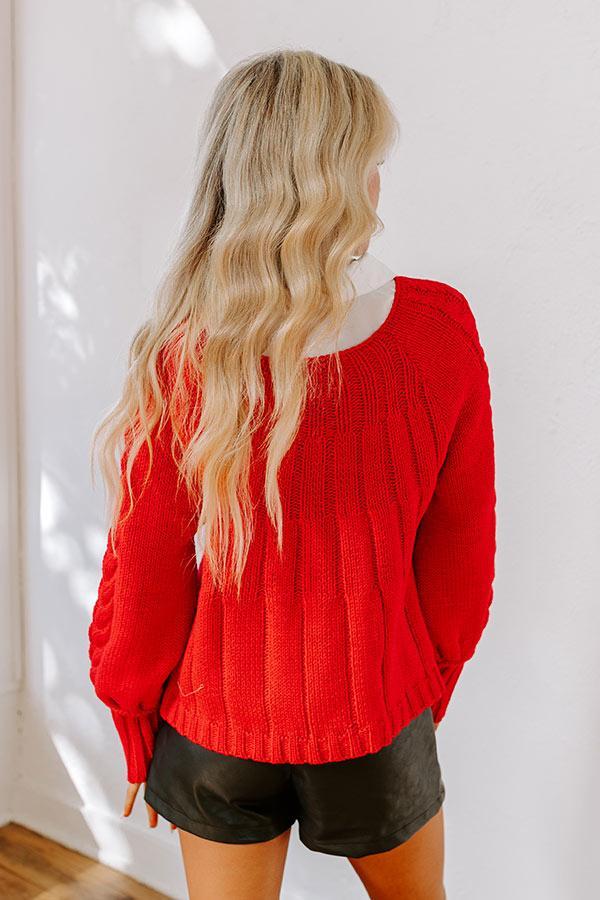 Cabin Parkway Cable Knit Sweater in Red Product Image