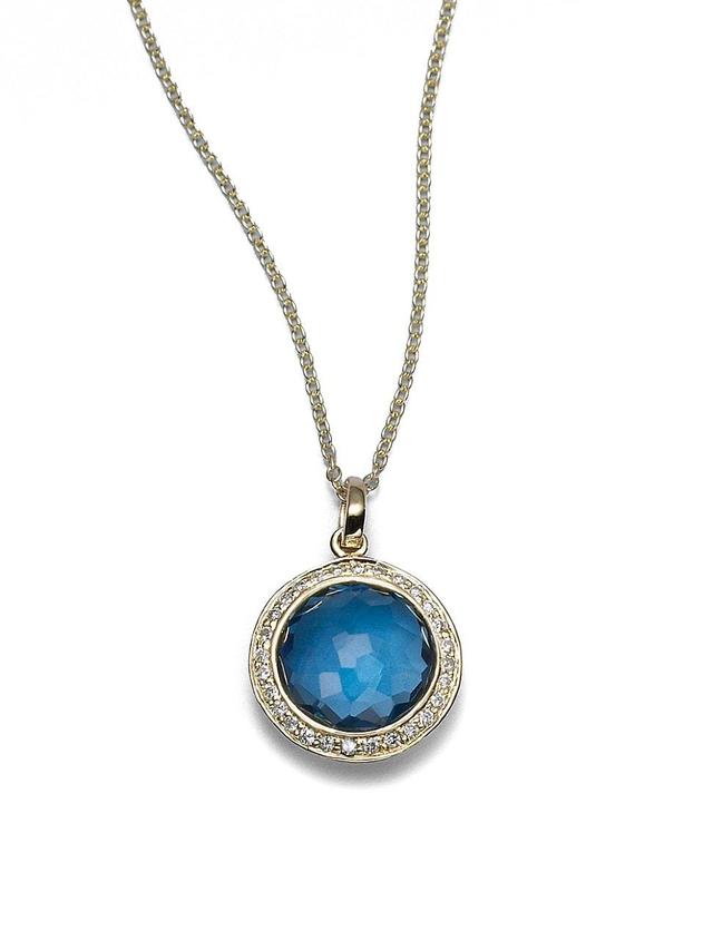 Ippolita Lollipop Rose Quartz & Diamond Mini Pendant Necklace Product Image