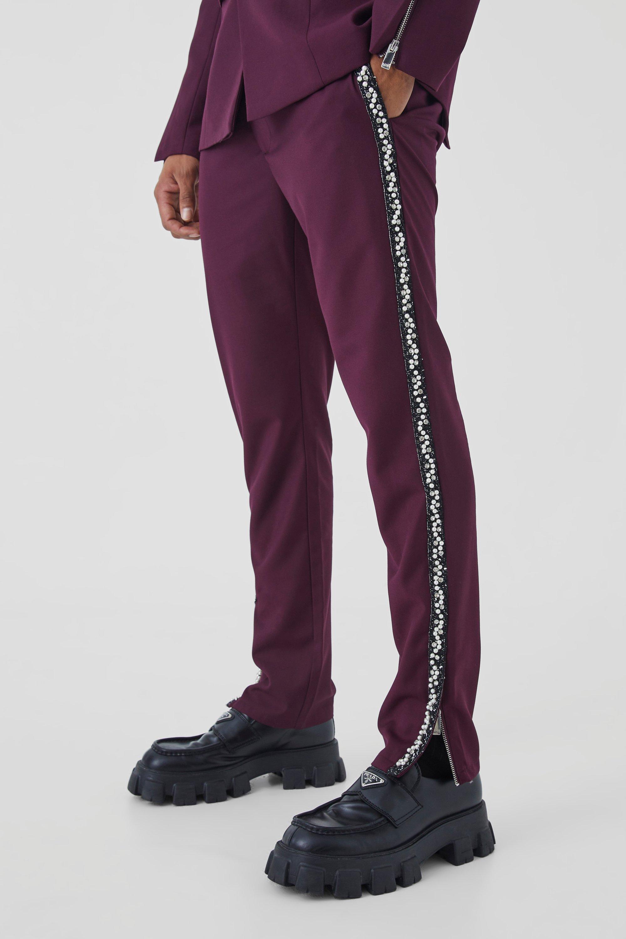 Skinny Fit Embellished Pants | boohooMAN USA Product Image