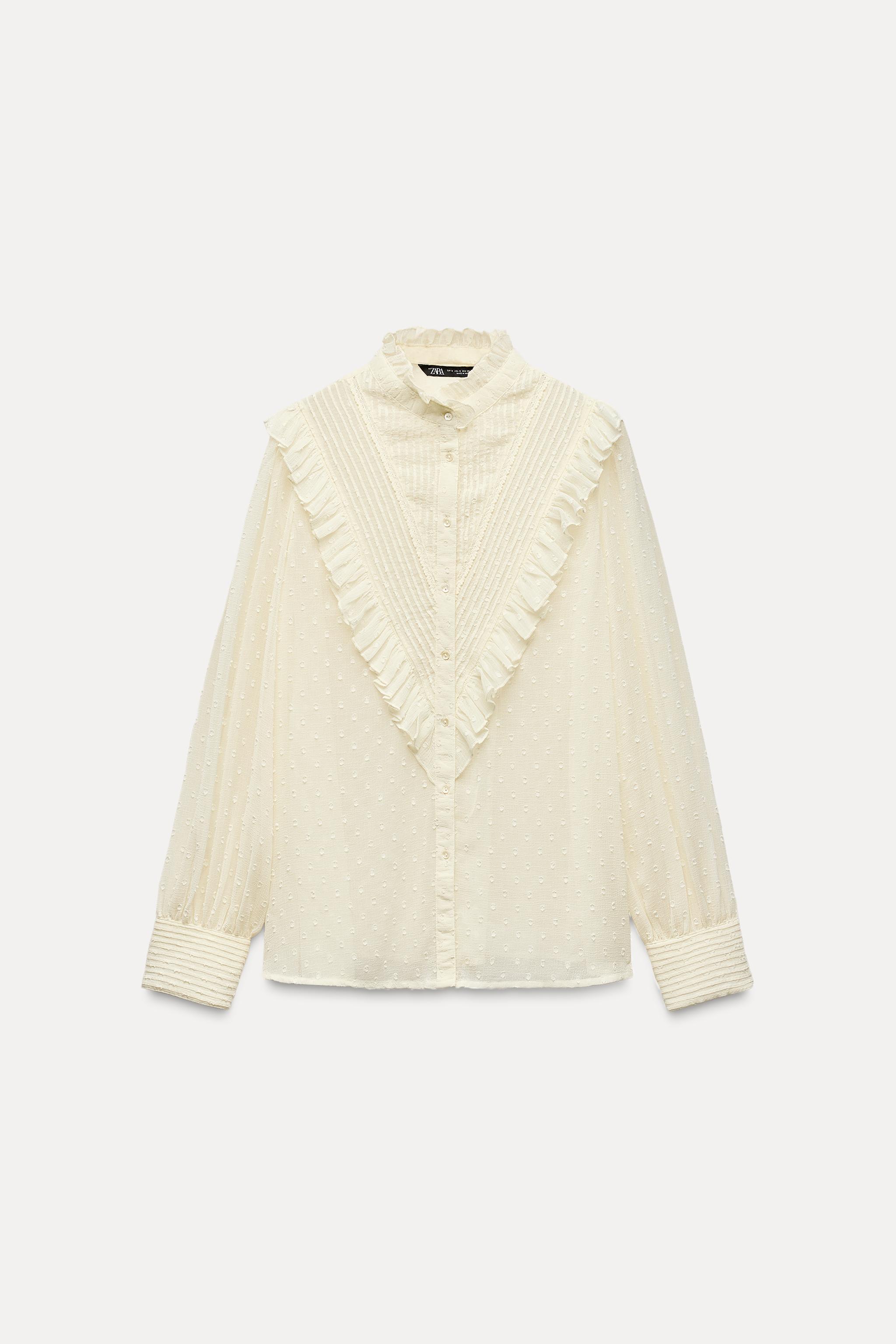 RUFFLED SWISS DOT SHIRT Product Image