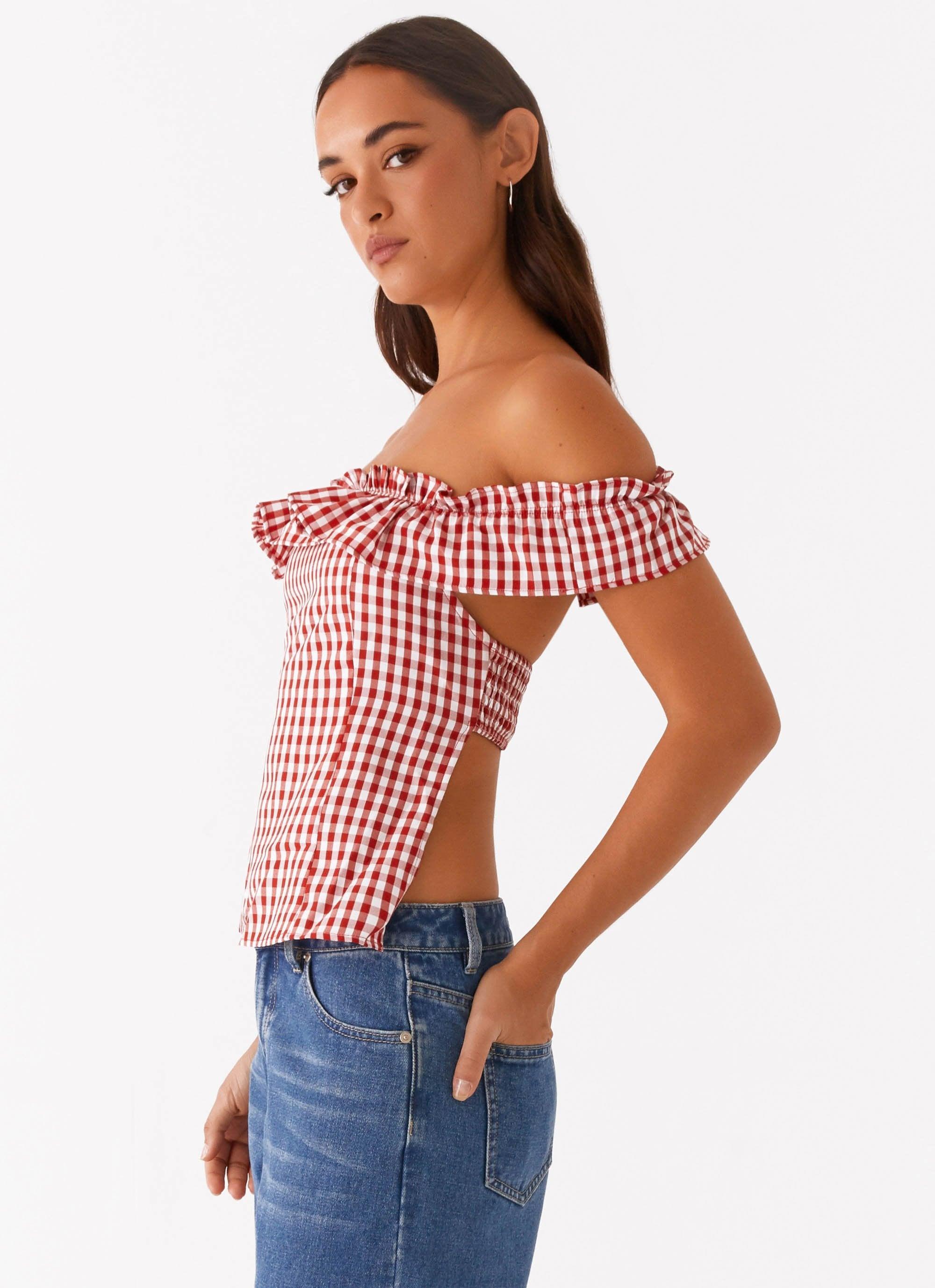 Gwyneth Top - Red Gingham Product Image